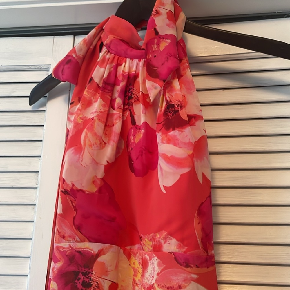 Eliza J Coral and Pink Floral Maxi Dress